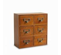 Colcolo Joyero Organizador con Cajones Gabinete Compacto Caja para Accesorios Estante de Exhibición con Diseño Rústico y Organización de Adecuado para, Gabinete De Seis Cajones