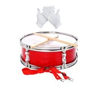 Colcolo Juego de caja de batería, instrumento musical de tono brillante de 13 pulgadas con baquetas, guantes y correa para niños, adultos y bateristas de, Rojo