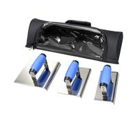 Colcolo Juego de herramientas manuales para albañilería con bolsa de transporte, herramientas para esquinas de paneles de yeso, llanas para acabado de