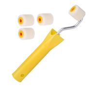 Colcolo Juego de Minirodillos de Pintura de 2,5 cm (1 pulgada) con 4 Recambios, Mango de 200 mm, Accesorio Resistente, Profesional para Armarios y Puertas
