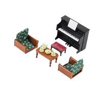 Colcolo Juego de Sofás de Piano para Casa de Muñecas, Piano en Miniatura para Dormitorio, Baño, Casa de Muñecas, 1/12