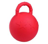 Colcolo Juguete de Entrenamiento para Mascotas Pelota de Goma Equina Pelota Balón con Asa Mordedor Compresible con Relieve de Estrellas Adecuado para, Rojo
