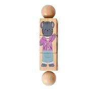 Colcolo Juguete de Madera Giratorio, Rompecabezas de Bloques, Mejora de concentración, Agarre Manual, Juego de construcción de Bloques de Madera para niños, Style B