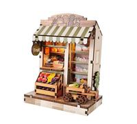 Colcolo Kit de casa de muñecas en Miniatura para Hacer tú Mismo, casa de muñecas Hecha a Mano, pequeño Edificio, Adorno de Madera, Juguetes de decoración de, Frutería