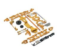 Colcolo Kit de Componentes para Vehículo a Escala 1 14 Coche RC Piezas Chasis Transmisión Dirección Amortiguación Metal con Rodamientos Ejes Engranajes, Oro