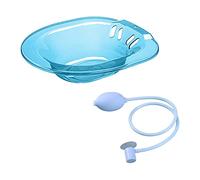 Colcolo Lavabo de baño de asiento para inodoro con descarga al vaginal de bidé de 2000 ml para lavado, Azul con Flusher