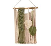 Colcolo Macramé Colgante de Pared Decoración Borlas Adorno Bohemio Macramé Arte de la Pared Tapiz Bohemio Tejido a Mano para habitación de Dormitorio, Verde