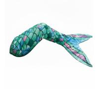 Colcolo Manta de Niña de Franela Saco de Dormir Abrigo Cola de Sirena Ingeniosa Adecuada para Películas Cuentos Nocturnos Sofá Acampadas, Verde, 142-60cm