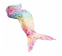 Colcolo Manta de Niña de Franela Saco de Dormir Abrigo Cola de Sirena Ingeniosa Adecuada para Películas Cuentos Nocturnos Sofá Acampadas, Arcoíris, 142-60cm