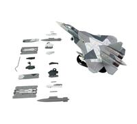 Colcolo Maqueta Estática de Avión Militar Maqueta de Modelo de Aeronave Avión a Escala con Clara y Base para Mesa en Aleación y, 1/100 SU57 Fisión Geométrica Intercambiable