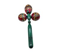 Colcolo Maraca Rumba Shaker Wood con cabezas para niños Adultos Hand Percusion Rattle Instrumento de música para el juego Fiesta de rendimiento del juego, Verde