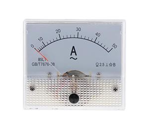 Colcolo Medidor de Corriente Analógico Medidor Panel Analógico Amperímetro Analógico Indicador Plástico y Cobre Instalación en Sistemas de Control, 0-50A