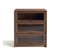 Colcolo Mini Armario de Almacenamiento Gabinete Vitrina Mueble Organizador de Madera con Acabado Vetado y Puerta con Visión Frontal Clara y Tamaño Compacto, Color to 2, Size to 2