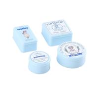 Colcolo Miniatura Contenedor Pastillero Estilo Retro Impreso Plástico Ligero con Variadas Formas Diseñado para Exposiciones de Escenas Creaciones Artesanales Colección, Azul