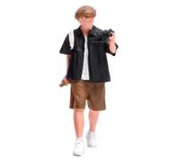 Colcolo Miniatura Fotógrafo Figura Diorama Colección de Resina con Ropa Casual y Zapatillas Escala 1/64 2.6cm Adecuada para Escenas de Calle Vitrinas de