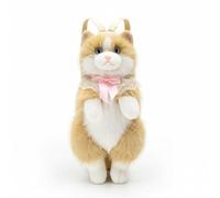 Colcolo Muñeco de Gato de Peluche Mochila de Gato Monedero de Peluche Bolsa de Hombro Juguete Decorativo con Correas Desmontables y Maullido al Tocar Tejido, Array, Marrón