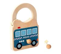 Colcolo Niños Aprendiendo Lock and Key Car Toy Jugo de Juguetes Educativos Actividades prácticas de la Mesa de Madera Regalos de cumpleaños Fine Motor, Azul