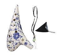 Colcolo Ocarina Alto C de 12 agujeros, instrumento musical portátil de cerámica con cancionero para enseñar a principiantes y amantes de la música, a