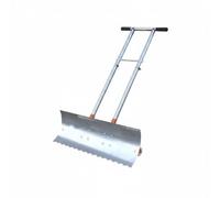 Colcolo Pala Quitanieves Herramienta de Nieve Empujador con Ruedas Rastrillo de Nieve Mixta para Polvo y Nieve Acero Inoxidable, Pala De Nieve con Borde Dentado, 80 Cm, Doble Mango