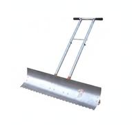 Colcolo Pala Quitanieves Herramienta de Nieve Empujador con Ruedas Rastrillo de Nieve Mixta para Polvo y Nieve Acero Inoxidable, Pala De Nieve con Borde Dentado, 117 Cm, Doble Mango