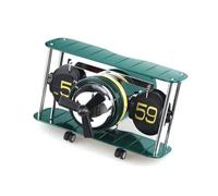 Colcolo Reloj de Escritorio Avión Reloj de Mesa Reloj Decorativo Reloj con Tarjetas Numeradas Bifrontes y Estilo Mecánico Materiales Metal PVC Resina Adecuado, Verde