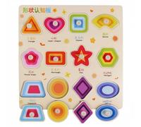 Colcolo Rompecabezas Infantil Madera Encaje Figuras Coloridas Juguete Motricidad Tablero Educativo Pedagogía Temprana Adecuado para Actividades de Aprendizaje, Formas Geométricas