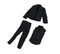 Colcolo Ropa para Figuras de acción a Escala 1:12, Ropa para muñecas, Traje de Hombre, Camisa, Chaqueta y Pantalones de Vestir a Moda para muñecas, Negro