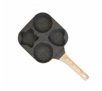 Colcolo Sartén Antiadherente de Aluminio Molde para Huevos Pancakes Forma Múltiple Mango Ergonómico Adecuado para Cocina Familiar Restaurante Uso Diario, Negro, Negro, Corazón Y Estrella