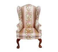 Colcolo Sillón Miniatura Tapizado para Muñecas Mueble en Miniatura con Patas de Madera Tallada Silla Estilo Clásico para Diorama Decoración Adecuado para Colección Escenas en Miniaturas