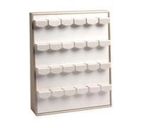 Colcolo Soporte Organizador de Joyas Vertical con Bandeja Exhibidora y Estante Almacenador de PU Cuero y MDF Resistente Adecuado para de Tocador, Sostenedor Del Pendiente, universal