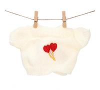Colcolo Suéter para Muñeco de Peluche Accesorio Tejido Moda Sencilla Fácil Mantener Adecuado para Recrear Estilos Muñecas Actividades Lúdicas , Blanco , Suéter de Tejido con Cerezas
