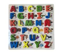 Colcolo Tablero de Rompecabezas del Alfabeto de Madera Ayuda para la enseñanza Equilibrio Mano Ojo Desarrollo Resistente Juguete Montessori para Chico niños, Letras Españolas