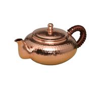 Colcolo Tetera de Cobre Puro Hecha a Mano Vessel con Flujo Controlado Tapa Hermética Mango Enlazado y Acabado Martillado Apta, 350 Mililitros, Cobre Puro, Hecho A Mano, Martillado, Color Original