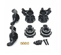 Colcolo Vehicle Model Accesorio de Eje Delantero Buje Junta de Dirección Soporte en C Metal Mecanizado para Modelos Escala 1/10 Adecuado para Terrenos Rocosos y Rutas de Obstáculos, Negro+Plata