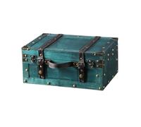 Colcolo Vintage Caja de Almacenamiento Baúl Decorativo Contenedor de Madera de con Cinturones Decorativos y Metal Madera y Cuero Adecuado, Grande, style to 1