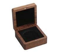 Colcolo Vitrina de presentación, Caja de exhibición de Madera de Negro de un Solo Compartimento para Guardar medallones, Recuerdos y Objetos de, Forrado en Negro