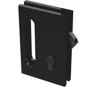 COLCOM PZ - Cerradura para puerta corredera de cristal (con pestillo de arco y manija, aluminio negro)
