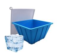 Cold Bath Block Molds, Silicone Large Cold Block Mold Bathtub, 9.06x9.06x4.84 inches Adorable Lidded Freezer Drinks Cooling Water Chiller, Bathing Accessory for Gathering, Picnic