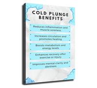Cold Benefits Ice Bath Health Canvas Wall-Art for Home Gym Bathroom Spa Office Decor(Unframed,16x24inch(40x60cm))