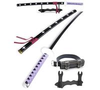 Cold Blade Roronoa Zoro Sword - 41 Inches Anime Sword Replica with Belt and Stand - Purple Trafalgar Law Sword with Authentic Design