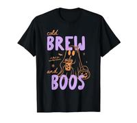 Cold Brew and Boos Halloween Iced Coffee Lover Fall Autumn Camiseta gráfica económica, Hombre, Negro, M