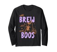 Cold Brew and Boos Halloween Iced Coffee Lover Fall Autumn Manga Larga