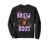 Cold Brew and Boos Halloween Iced Coffee Lover Fall Autumn Sudadera