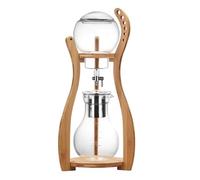Cold Brew Coffee Tower, Ice Drip Coffee Machine, Stainless Steel Filter, Wood Straight Frame, 800ml Large Capacity, Flow Rate Controllable, Makes 4-6 Cups, for Coffee Shop, Home, Office(B)