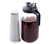 Cold Brew Mason Jar Cafetera de 64 onzas de boca ancha Mason Cold Brew Jarra con filtro de café hermético y a prueba de fugas para café, té helado
