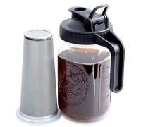 Cold Brew Mason Jar - Cafetera de boca ancha de 32 onzas, jarra de infusión fría con filtro de café para café, té helado, té solar, limonada