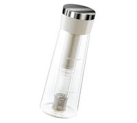 Cold Brews - Botella de café con sistemas de preparación fáciles, diseño portátil de vidrio para mochileros, picnics, jarras frías de tamaño familiar