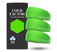 COLD FACTOR Diadema de enfriamiento instantáneo, Paquete de 3 Unidades (Lima) | Tecnología Avanzada de refrigeración evaporativa sin químicos | Más de 2 Horas de enfriamiento | Ideal para Deportes