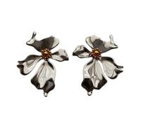 Cold Metal Flower Smooth Polished Earrings with A High-end Feel, Exquisite and Elegant, Stylish and Niche, Light Luxury Earrings for Women