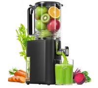 Cold Press Juicer, 5.5" Wide Feed Chute Juice Machine, High Juice Yield, Slow Masticating Juicer for Whole Vegetables & Fruits,Concealed Pulp Container Design for Aesthetic Appeal and Practicality